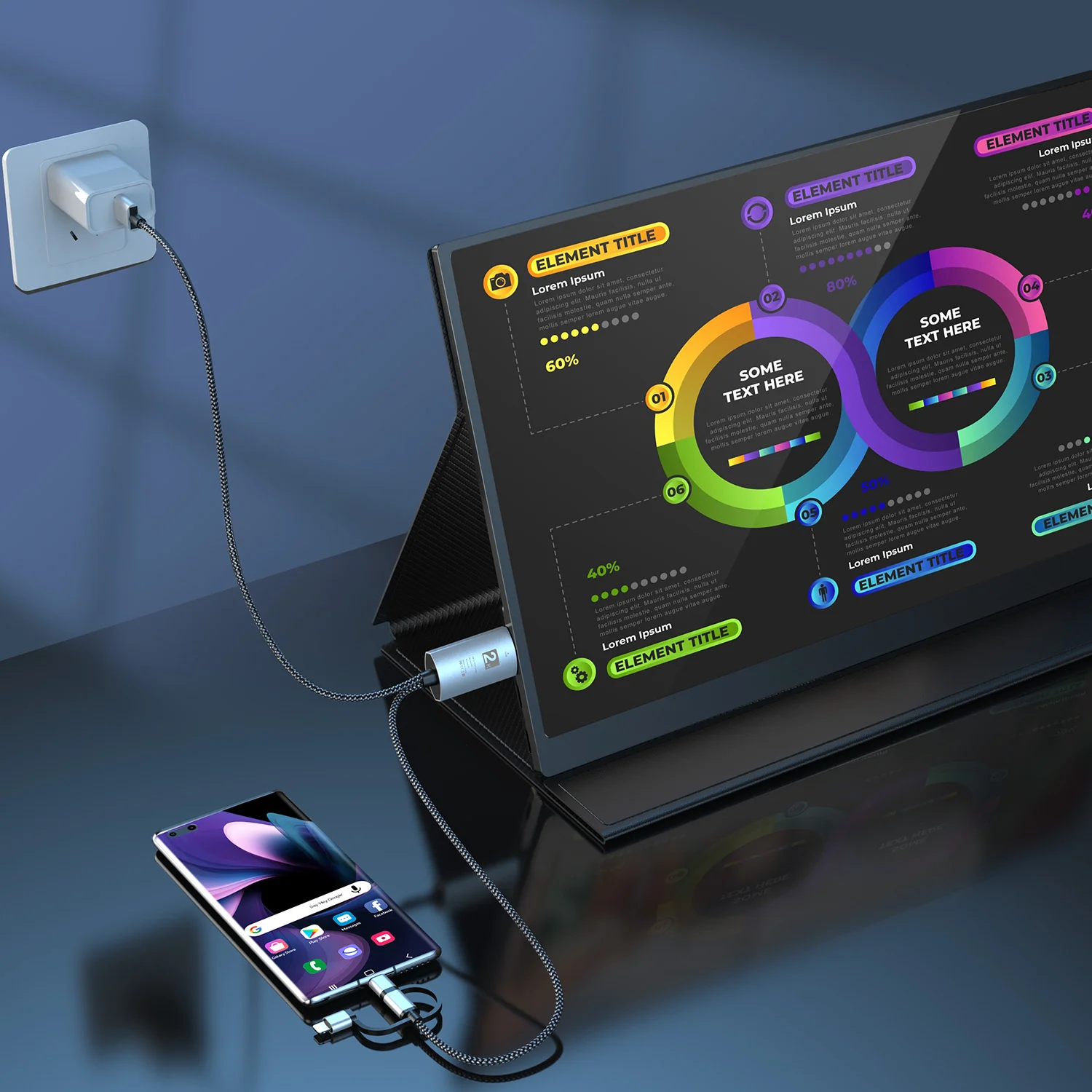 UCable - HDMI to Lightning Cable 3 in 1 Screen Mirroring Adapter Horizontal & Vertical - Image 5
